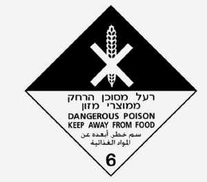 שלט רעל מסוכן הרחק ממוצרי מזון